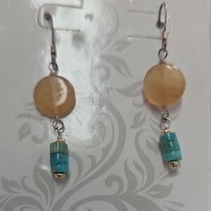 Elegant Gold and Turquoise Earrings
